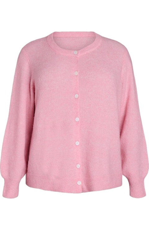ZIZZI PIĘKNY KARDGIAN SWETER RÓŻOWY DZIANINA GUZIKI 542A