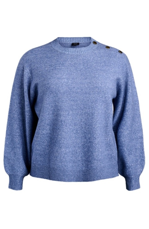 ZIZZI PIĘKNY NIEBIESKI SWETER DZIANINA GUZIKI 473F