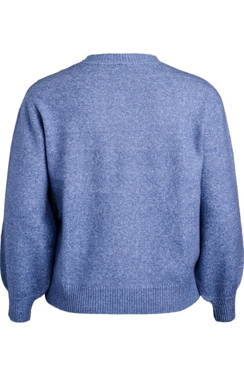 ZIZZI PIĘKNY NIEBIESKI SWETER DZIANINA GUZIKI 473F