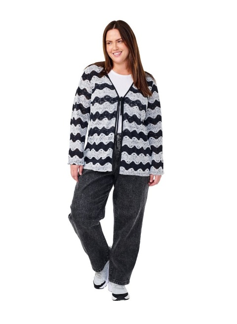 ZIZZI SWETER KARDIGAN W PASKI DZIANINA 232B