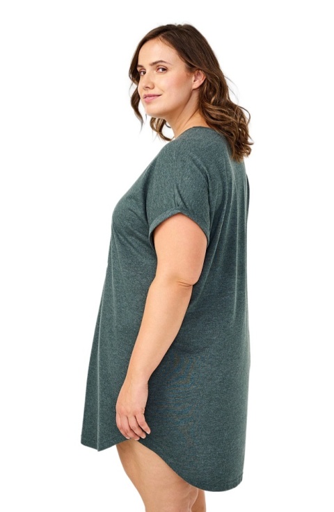 ZIZZI WYGODNA TURKUSOWA KOSZULA NOCNA NAPIS 056A