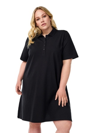 ZIZZI WYGODNA SUKIENKA CZARNA POLO BAWEŁNA 601B