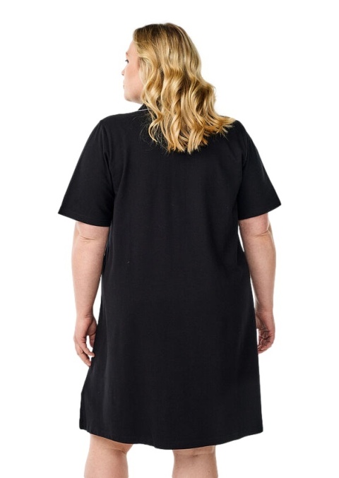 ZIZZI WYGODNA SUKIENKA CZARNA POLO BAWEŁNA 601B