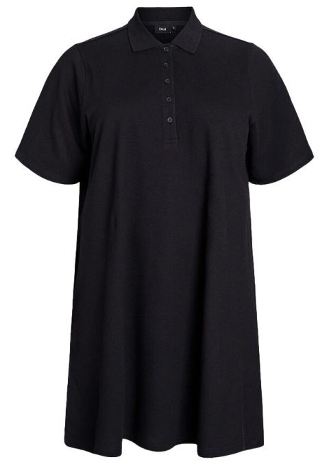 ZIZZI WYGODNA SUKIENKA CZARNA POLO BAWEŁNA 601B