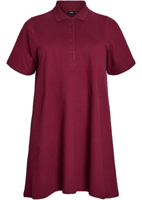 ZIZZI WYGODNA SUKIENKA BORDOWA POLO BAWEŁNA 601B