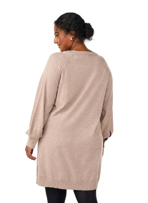 ZIZZI WYGODNA TUNIKA SUKIENKA DZIANINA BEŻOWA 479F