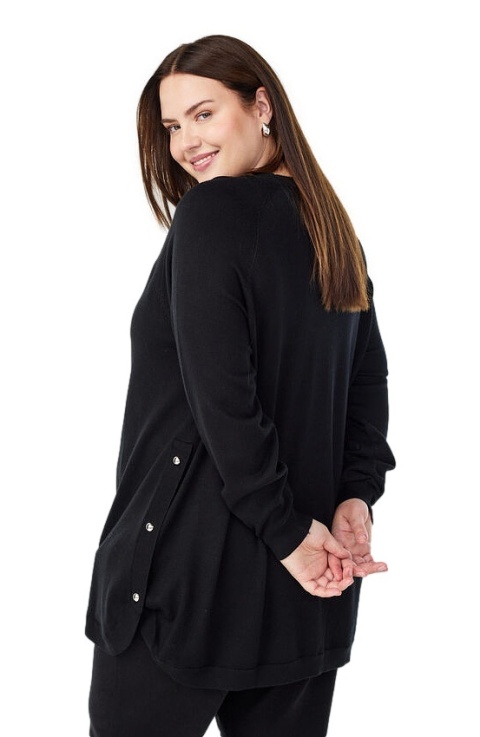 ZIZZI WYGODNA TUNIKA BLUZKA DZIANINA CZARNA 480E