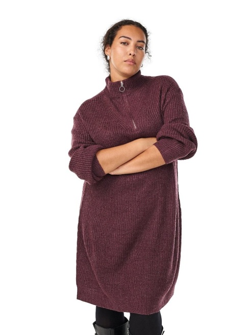 ZIZZI WYGONA DZIANINOWA SUKIENKA SUWAK BORDOWA 026F