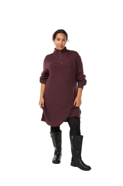 ZIZZI WYGONA DZIANINOWA SUKIENKA SUWAK BORDOWA 026F