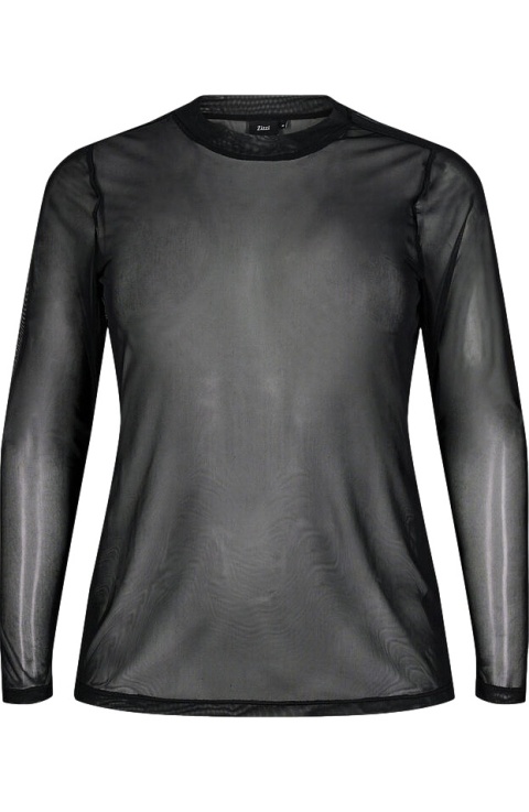 ZIZZI WYJĄTKOWA BLUZKA CZARNA TRANSPARENTA 528A