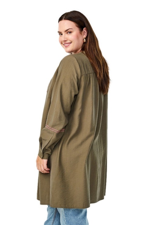 ZIZZI ZIELONA TUNIKA RÓŻOWY HAFT WISKOZA 358B