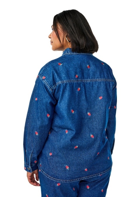 ZIZZI GRANATOWA JEANSOWA KOSZULA HAFT TRUSKAWKI 039C