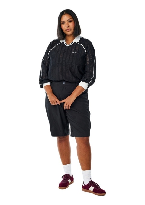 ZIZZI SPORTOWA CZARNA BLUZKA POLO TEKSTURA 658A