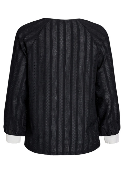 ZIZZI SPORTOWA CZARNA BLUZKA POLO TEKSTURA 658A