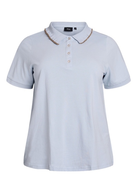 ZIZZI ELEGANCKA KOSZULKA BLUZKA POLO BŁĘKITNA 442A