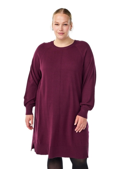 ZIZZI WYGODNA BORDOWA SUKIENKA DZIANINA 479C