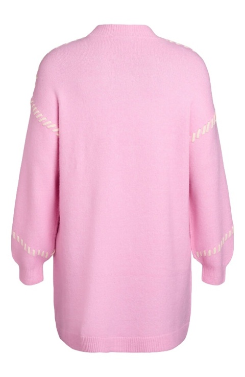 ZIZZI RÓŻOWA SUKIENKA DZIANINOWA OZDOBNY SZEW 506G