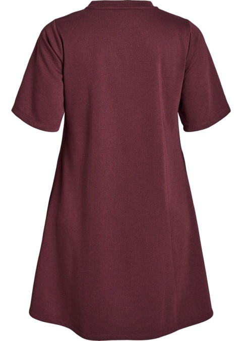 ZIZZI WYGODNA TRAPEZOWA SUKIENKA BORDOWA 640C