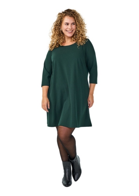 ZIZZI KRÓTKA ZIELONA TRAPEZOWA SUKIENKA 007F