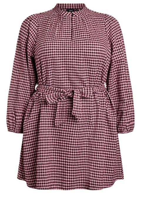 ZIZZI UROCZA BAWEŁNIANA SUKIENKA W KRATĘ WIĄZANIE 180B