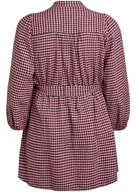 ZIZZI UROCZA BAWEŁNIANA SUKIENKA W KRATĘ WIĄZANIE 180B