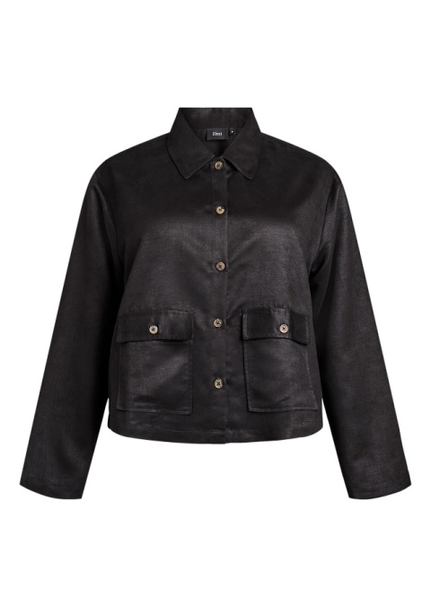 ZIZZI CZARNA ZAMSZOWA KRÓTKA KOSZULA 302A