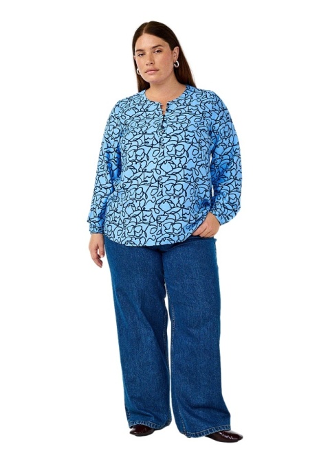 ZIZZI ELEGANCKA NIEBIESKA BLUZKA WZÓR 492A