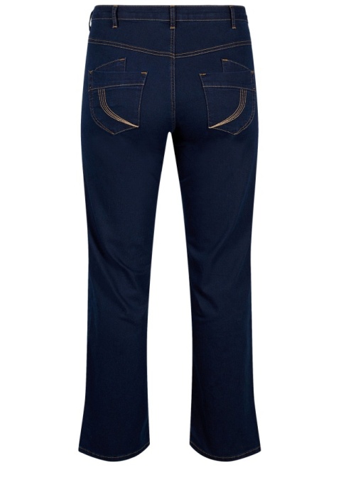 ZIZZI GRANATOWE JEANSY SPODNIE PROSTA NOGAWKA N82 400B