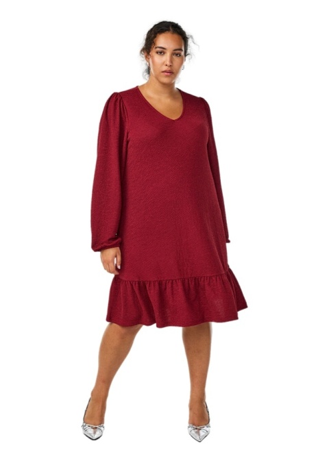 ZIZZI ELEGANCKA CZERWONA SUKIENKA STRUKTURA 500A