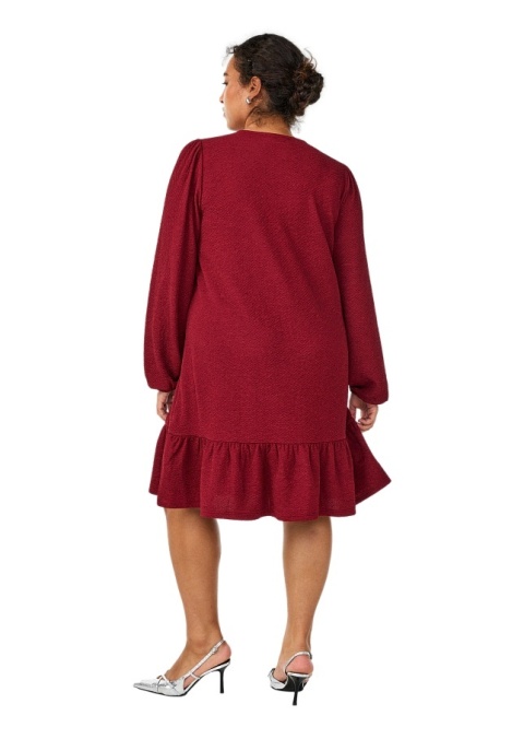 ZIZZI ELEGANCKA CZERWONA SUKIENKA STRUKTURA 500A