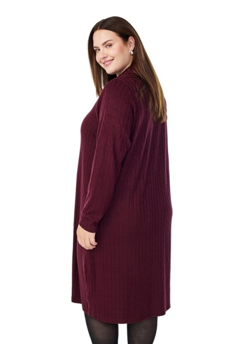 ZIZZI BORDOWA DZIANINOWA SUKIENKA Z KOŁNIERZYKIEM 507B
