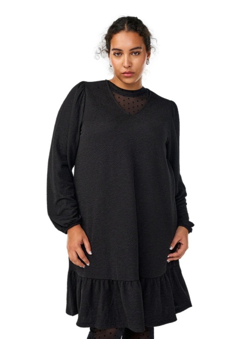 ZIZZI ELEGANCKA CZARNA SUKIENKA STRUKTURA 500A