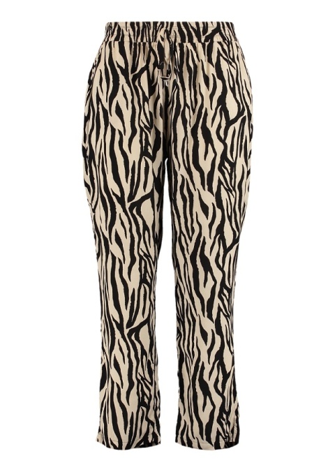Z-ONE FANTASTYCZNE BEŻOWE SPODNIE WZÓR ZEBRA ZO82