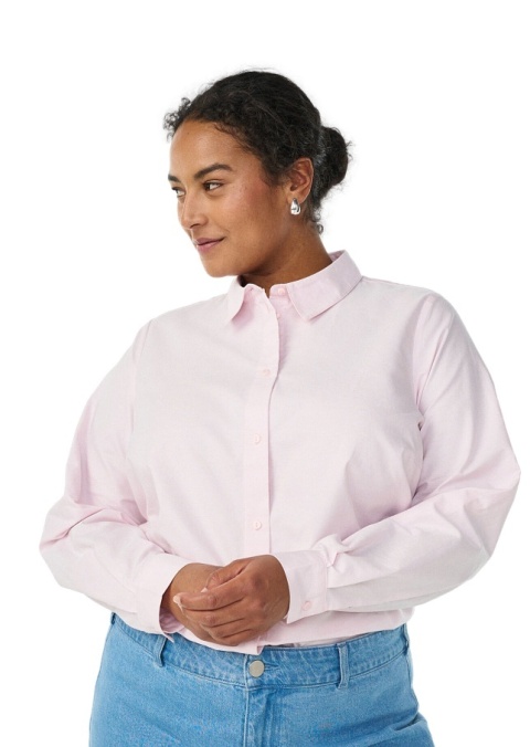 ZIZZI KLASYCZNA BAWEŁNIANA KOSZULA PUDROWY RÓŻ 065A