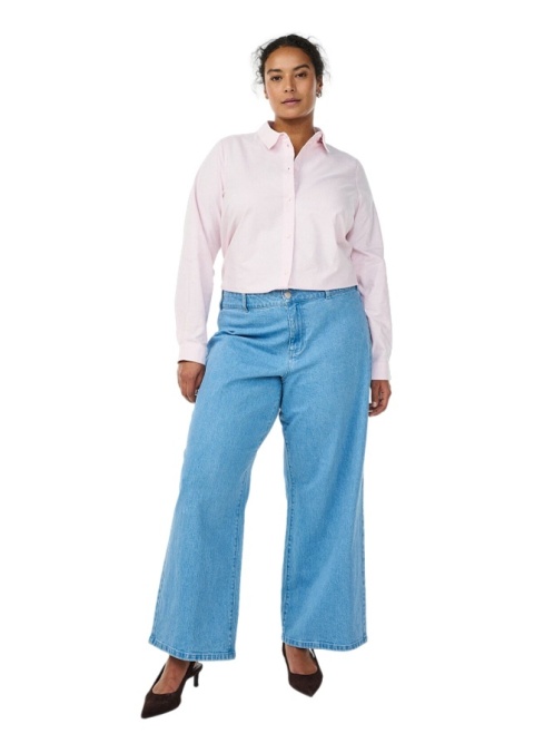 ZIZZI KLASYCZNA BAWEŁNIANA KOSZULA PUDROWY RÓŻ 065A