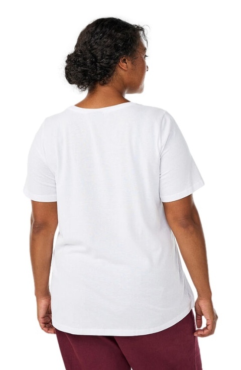 ZIZZI KLASYCZNY BIAŁY T-SHIRT NADRUK 002K