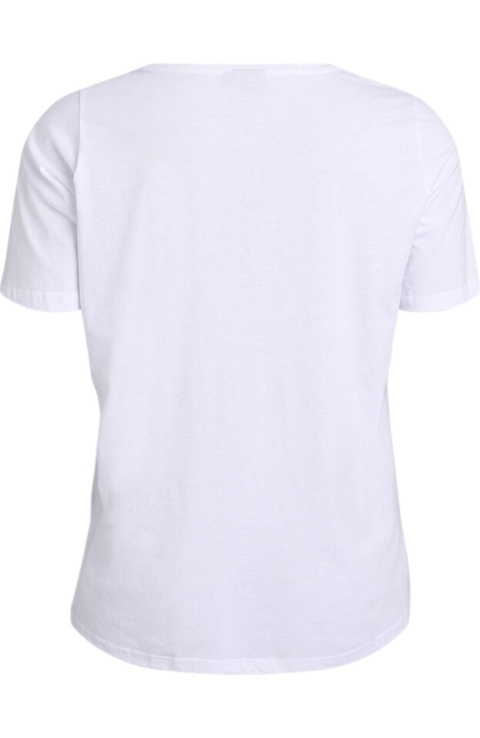 ZIZZI KLASYCZNY BIAŁY T-SHIRT NADRUK 002K