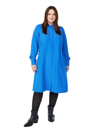 ZIZZI NIEBIESKA SUKIENKA KOSZULOWA W PASKI 536B