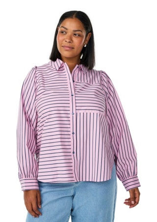 ZIZZI RÓŻOWA KLASYCZNA KOSZULA W PASKI 923A