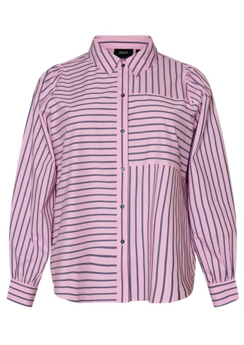 ZIZZI RÓŻOWA KLASYCZNA KOSZULA W PASKI 923A