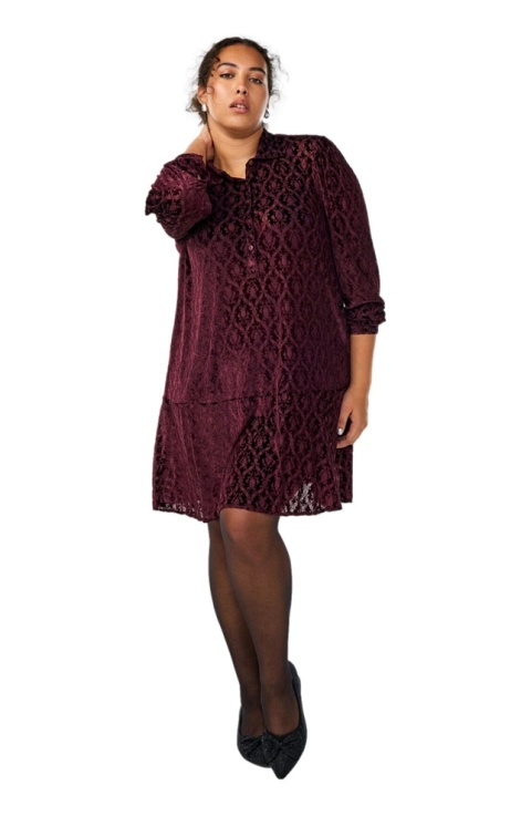 ZIZZI FIOLETOWA WELUROWA SUKIENKA WZÓR 708A