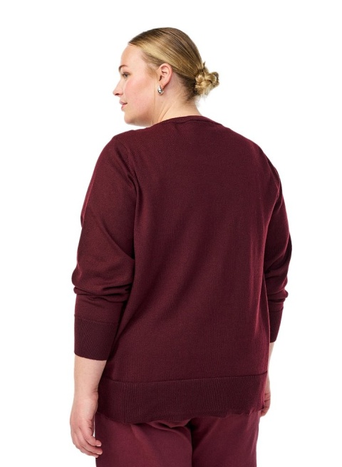 ZIZZI BORDOWY SWETER ROZPINANY WISKOZA 068A