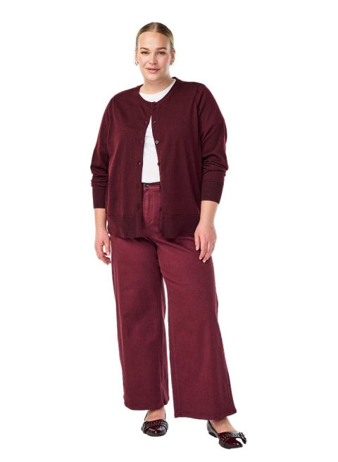 ZIZZI BORDOWY SWETER ROZPINANY WISKOZA 068A