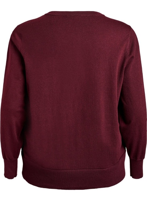 ZIZZI BORDOWY SWETER ROZPINANY WISKOZA 068A