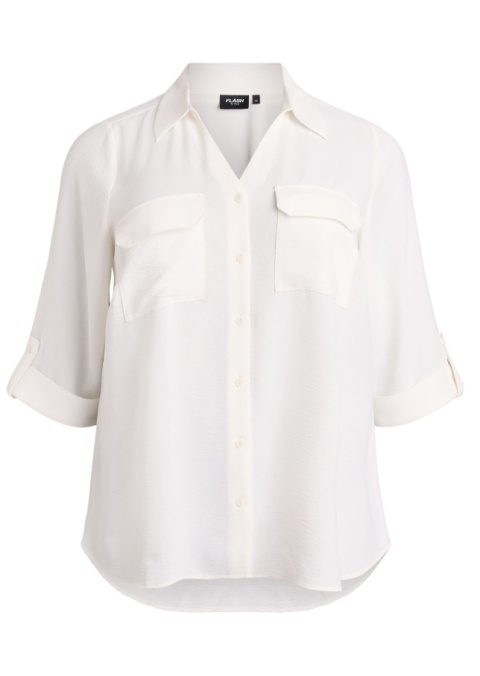 ZIZZI LUŹNA BIAŁA BLUZKA KOSZULOWA 054E