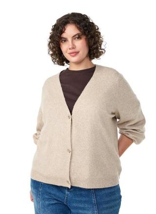 ZIZZI ATRAKCYJNY BEŻOWY SWETER KARDIGAN 412C