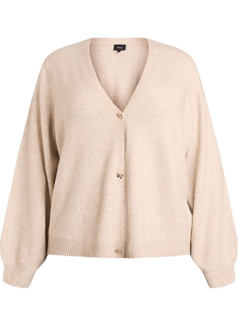 ZIZZI ATRAKCYJNY BEŻOWY SWETER KARDIGAN 412C