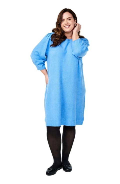 ZIZZI NIEBIESKA DZIANINOWA SUKIENKA BUFKI 279H