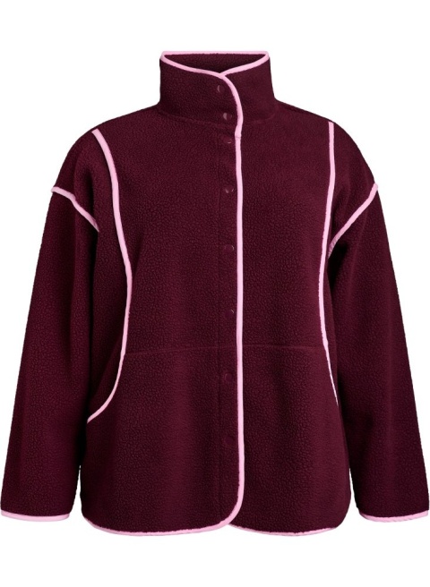 ZIZZI BORDOWA KURTKA POLAROWA PIKOWANE DETALE 274A