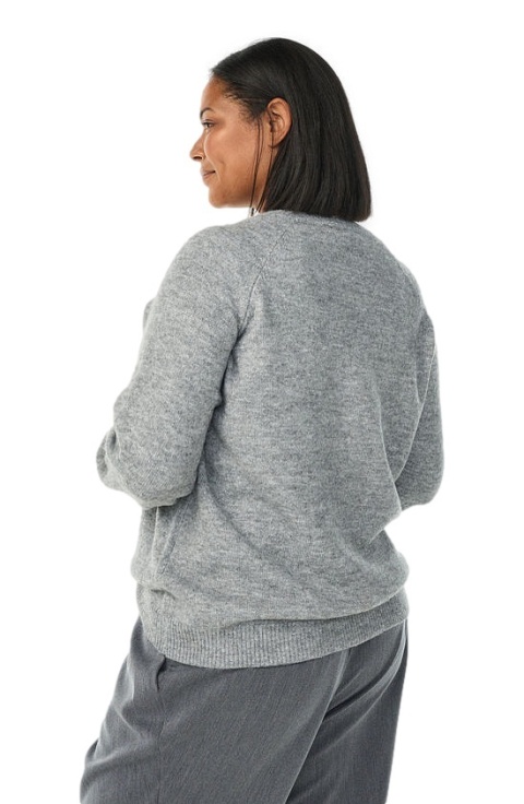 ZIZZI SZARY DZIANINOWY SWETER PÓŁGOLF WZÓR 506E